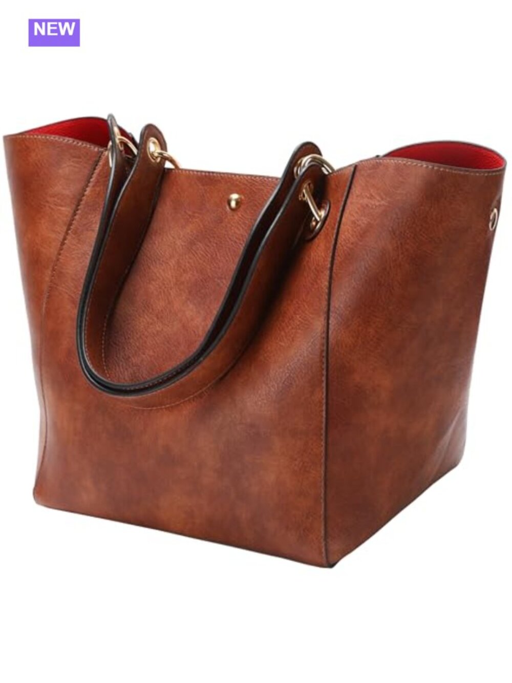 Large Work Tote Bag Women Waterproof Vegan Leather Bucket Purse